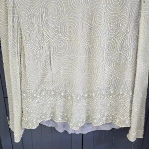 PARTY BLOUSE BEADED LIGHT BLUE SIZE 16